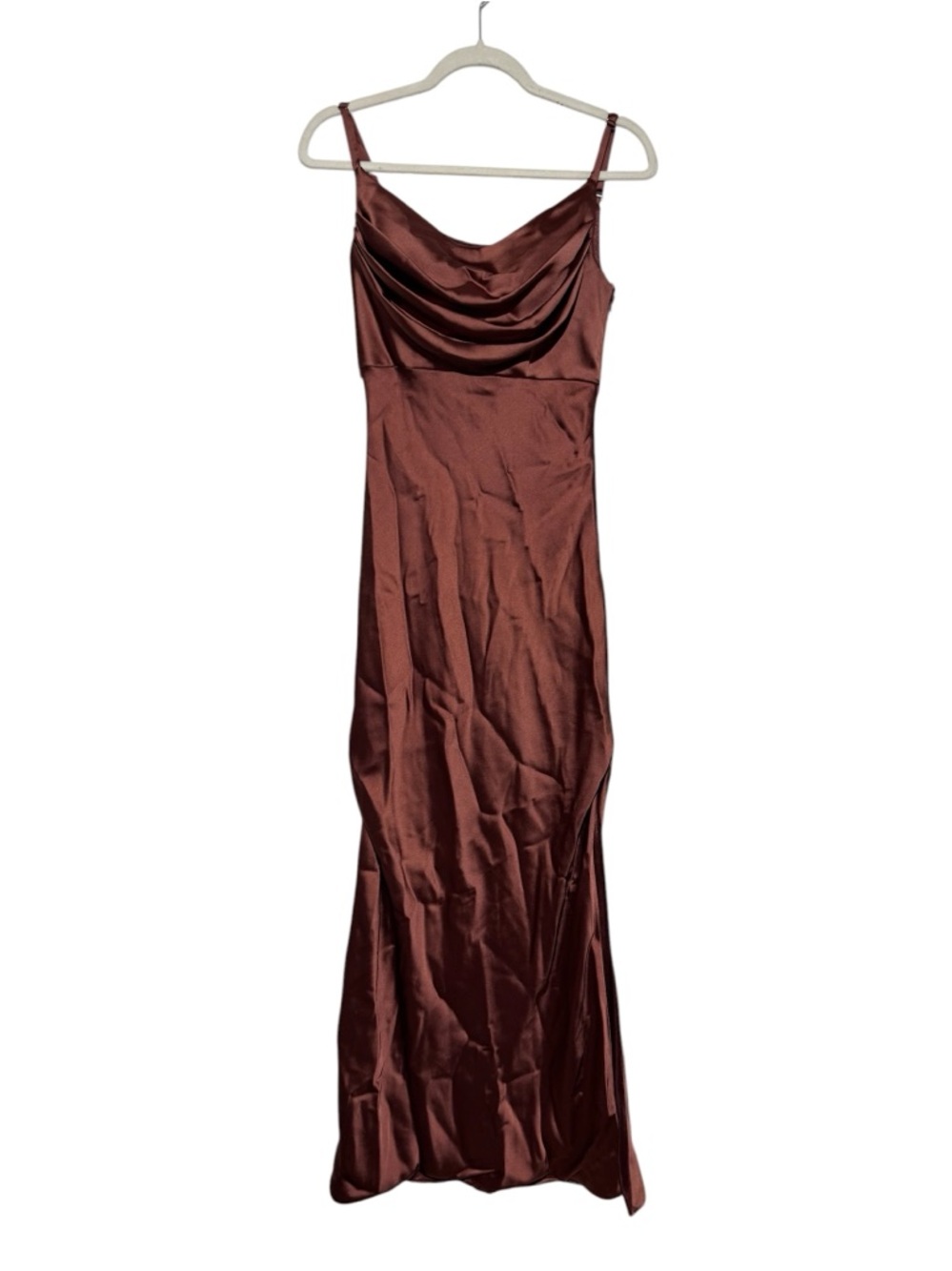 Revelry Skye Satin‎ Dress Size 2 Cooper Rust Cinnamon Bridesmaid Wedding Formal